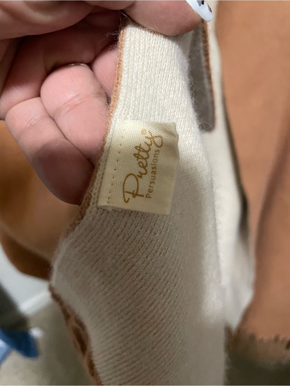 Pretty Persuasions Reversible Camel & Tan Wrap Sweater - Picture 2 of 10